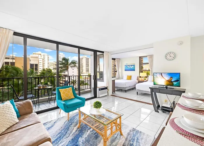 Waikiki Banyan Oasis With Partial Ocean View, 1-Block To Beach, Free Parking